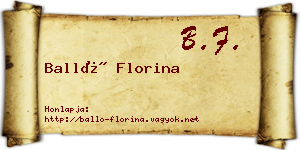 Balló Florina névjegykártya